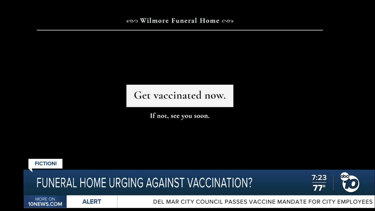 Funeral home urging against vaccination?
