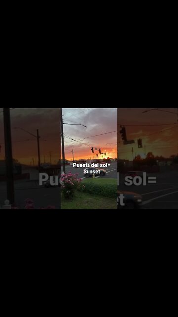 Sunset or Puesta del sol. #wordoftheday #vocabulary #SpanishwithProfe #beautiful #bello