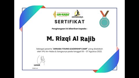 Sertifikat An-Naba Young Leadership Camp