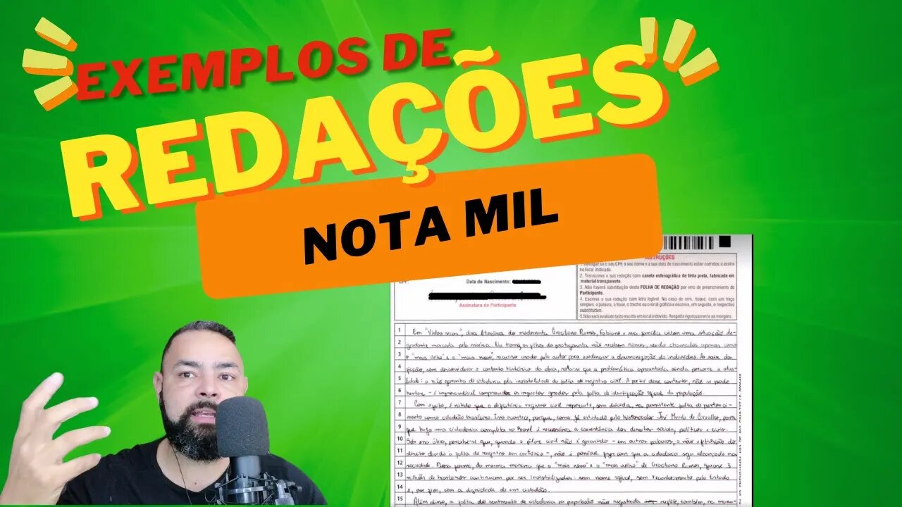 Exemplos de redação nota mil