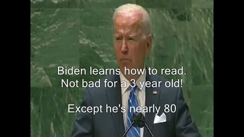 Biden learns how to read ! in front of the WORLD! (It didn't torn.. turn out gaad...gow...err good)