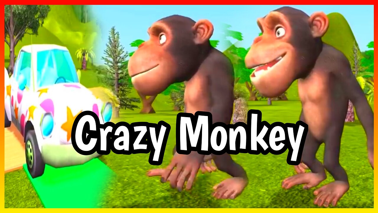 Crazy Monkey and cars playing with animals | Epic battle cartoon