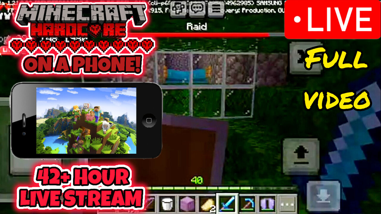 Hardcore Minecraft: But I was Streaming for 48 Hours on a Mobile Phone (Day 193-347) Full Video