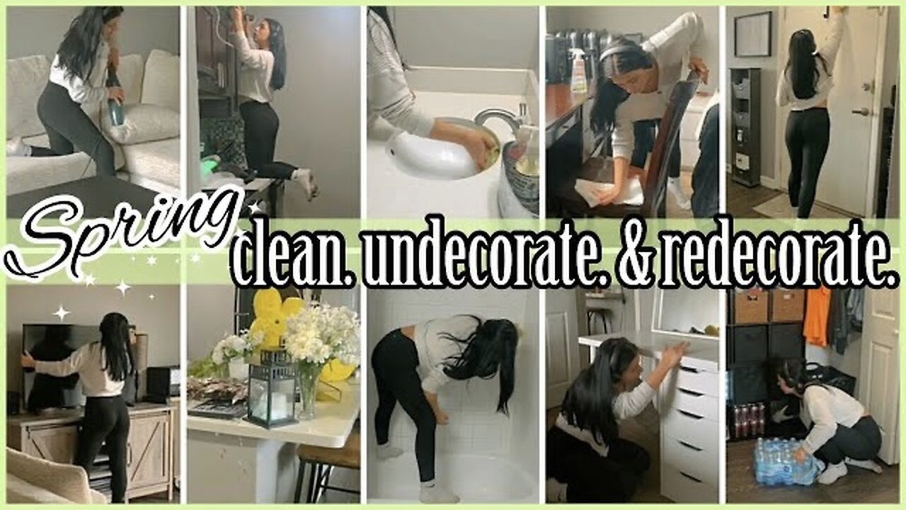 *EXTREME* SPRING CLEAN & UNDECORATE & REDECORATE WITH ME 2022 | SPEED CLEANING MOTIVATION |ez tingz