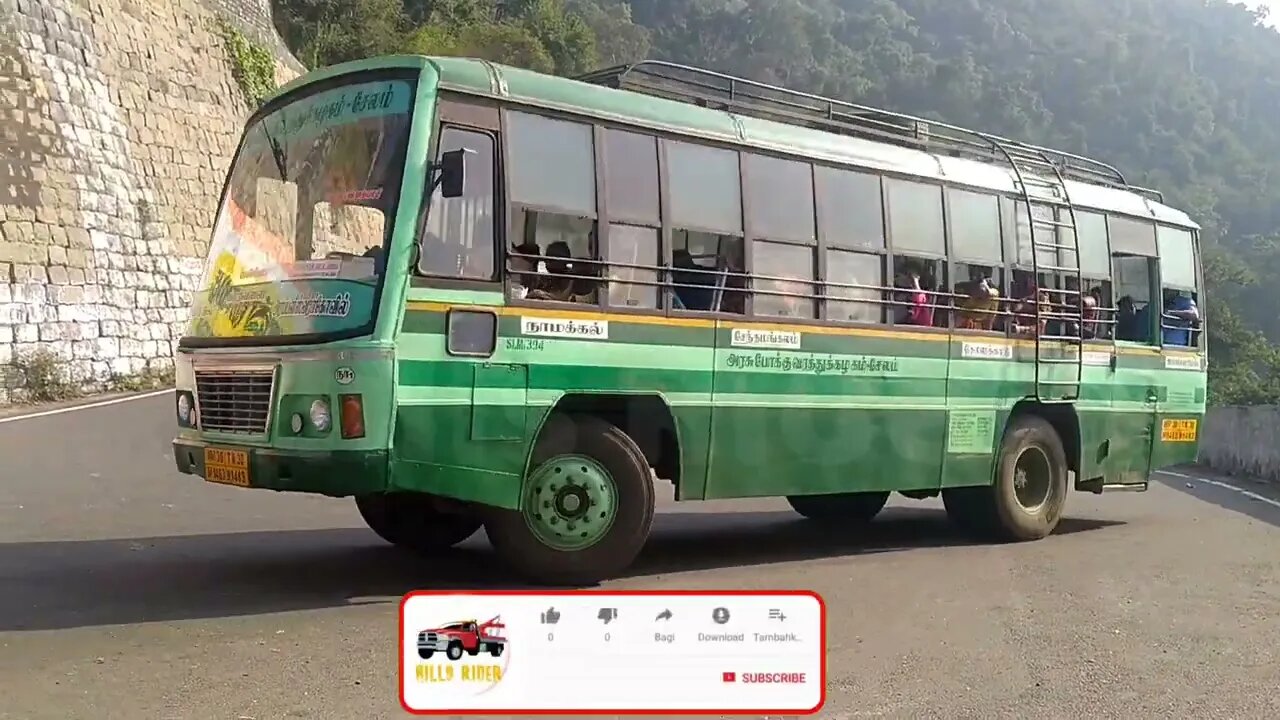 onlineanand Kollimalai : TNSTC Bus And Bike Crossing 34/70 Hairpin Bend Turning Hills Road Namakkal