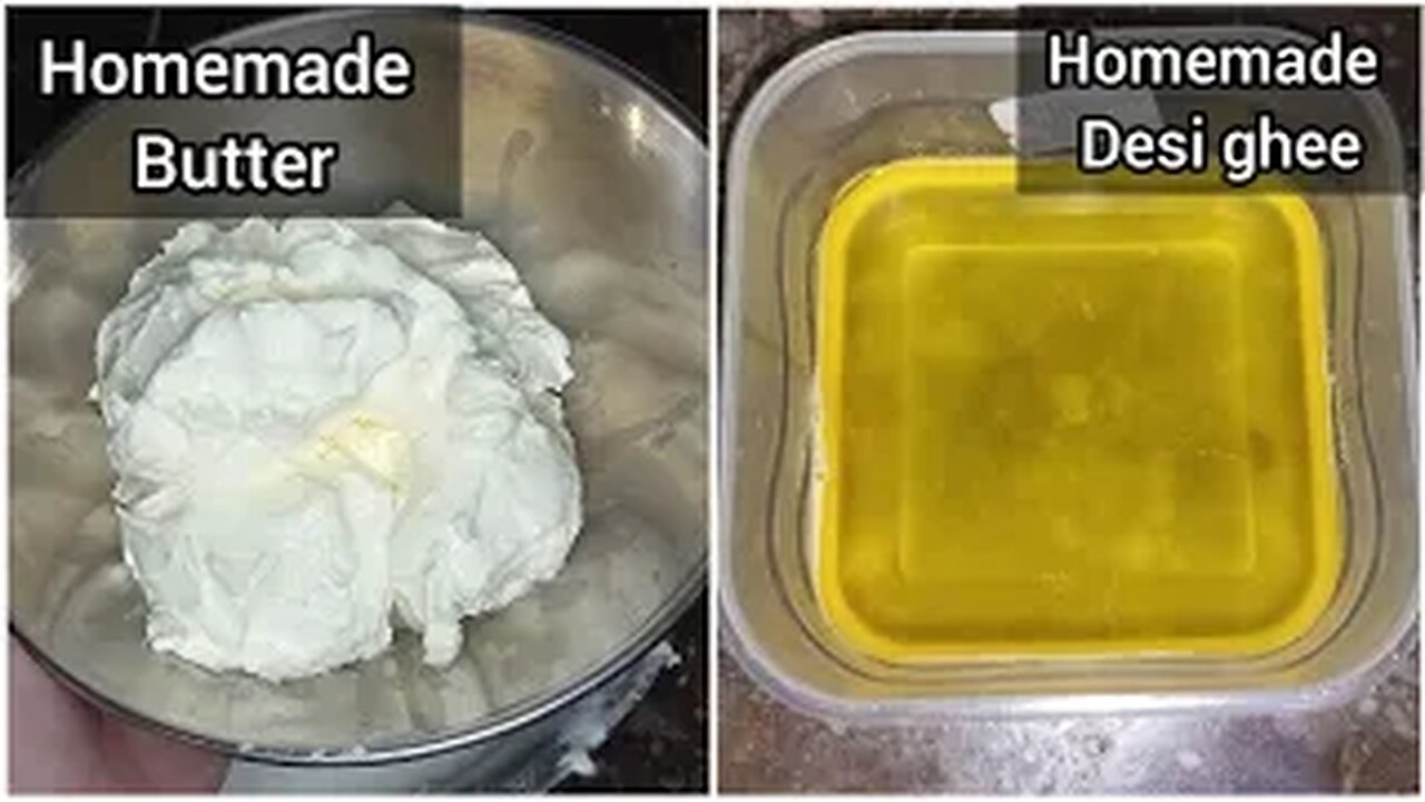 malai se desi ghee bnany ka tareeqa | homemade butter and desi ghee | @fizafarrukh593 ​