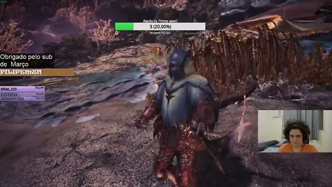 (MHW)Minha 1a kill no AT Namielle [com randoms, trecho da live]