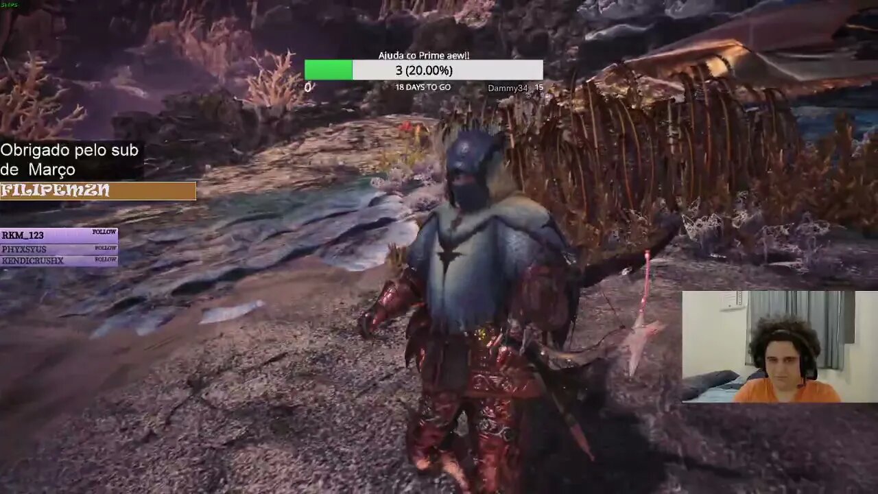 (MHW)Minha 1a kill no AT Namielle [com randoms, trecho da live]