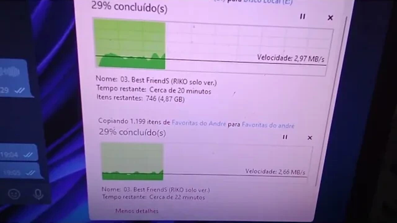 transferência sincronizada no pc! nunca me aconteceu antes!