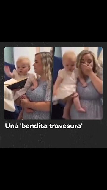 Niña tira la Biblia a la fuente de agua bendita en pleno bautizo