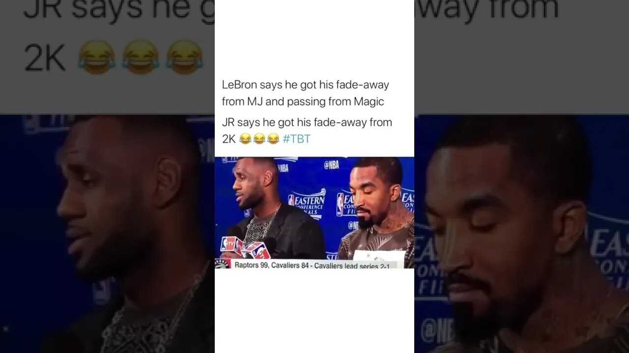 lebron says he got his fade away from MJ and passing from Magic🏀JRSmith says he got his fade from 2k