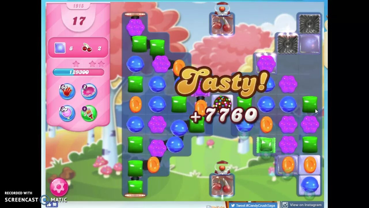 Candy Crush Level 1915 Audio Talkthrough, 1 Star 0 Boosters