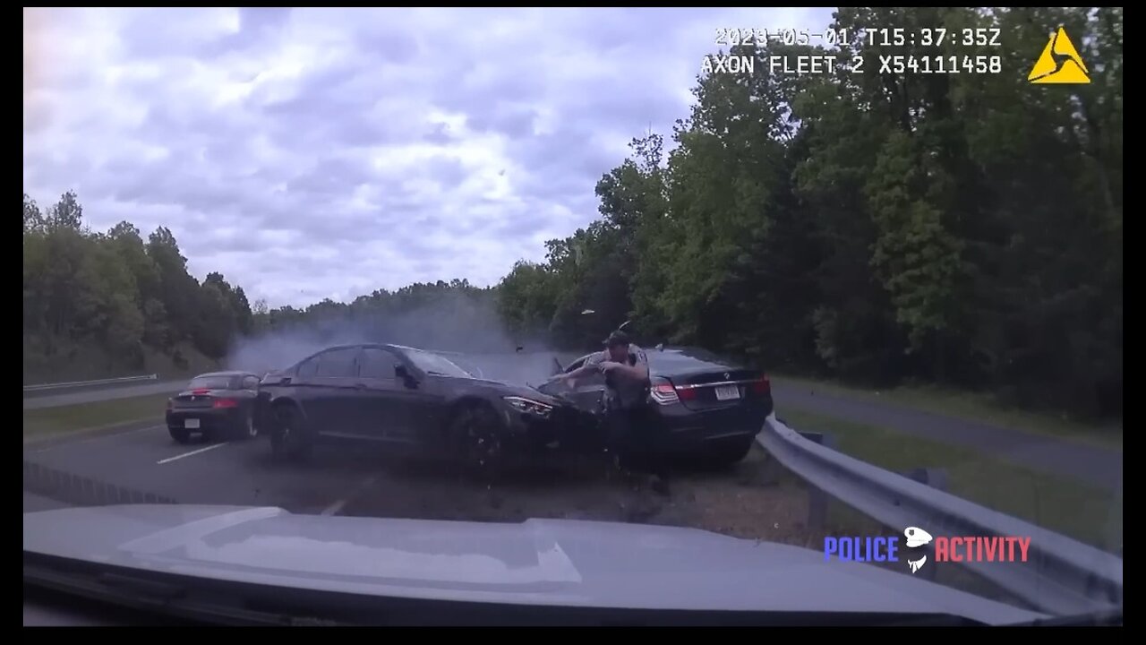 Dashcam Shows Out-of-Control Car Nearly Hit Fairfax Officer in Wild Crash