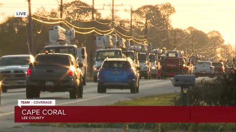 Convoy of line workers arrive in Cape Coral