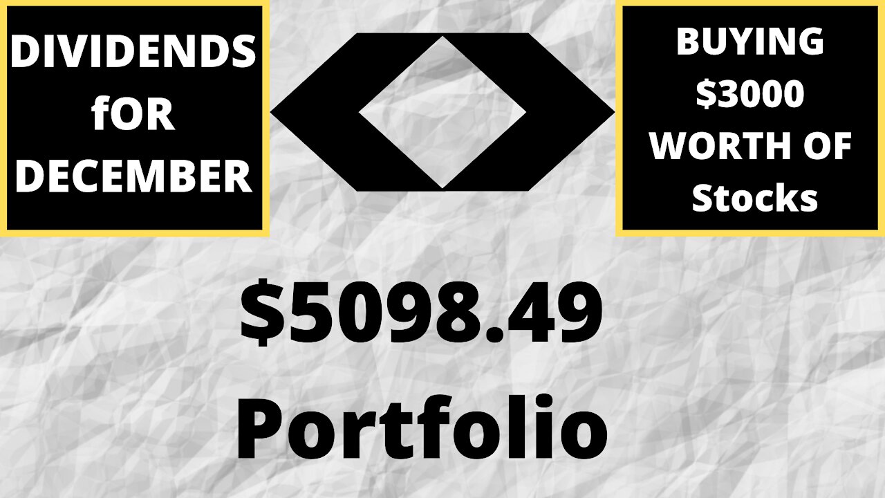 Portfolio Update. 3 Dividend Payments For December$$$