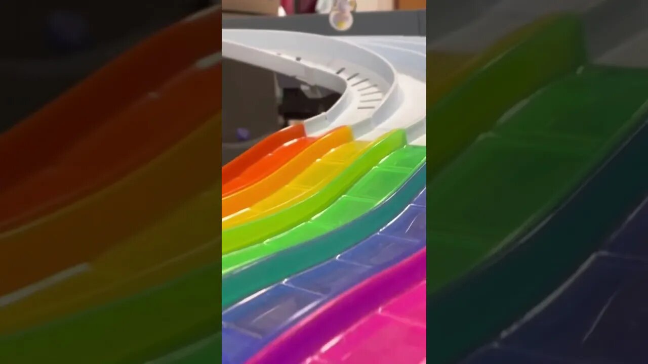 Rainbow Road Hot Wheels Track. #youtubeshorts #mariokart #hotwheels #hotwheelsmariokart #nintendo