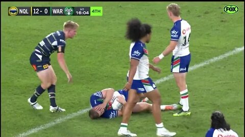 Video: Tom Dearden ruptured his testicle in tackle before scoring a try