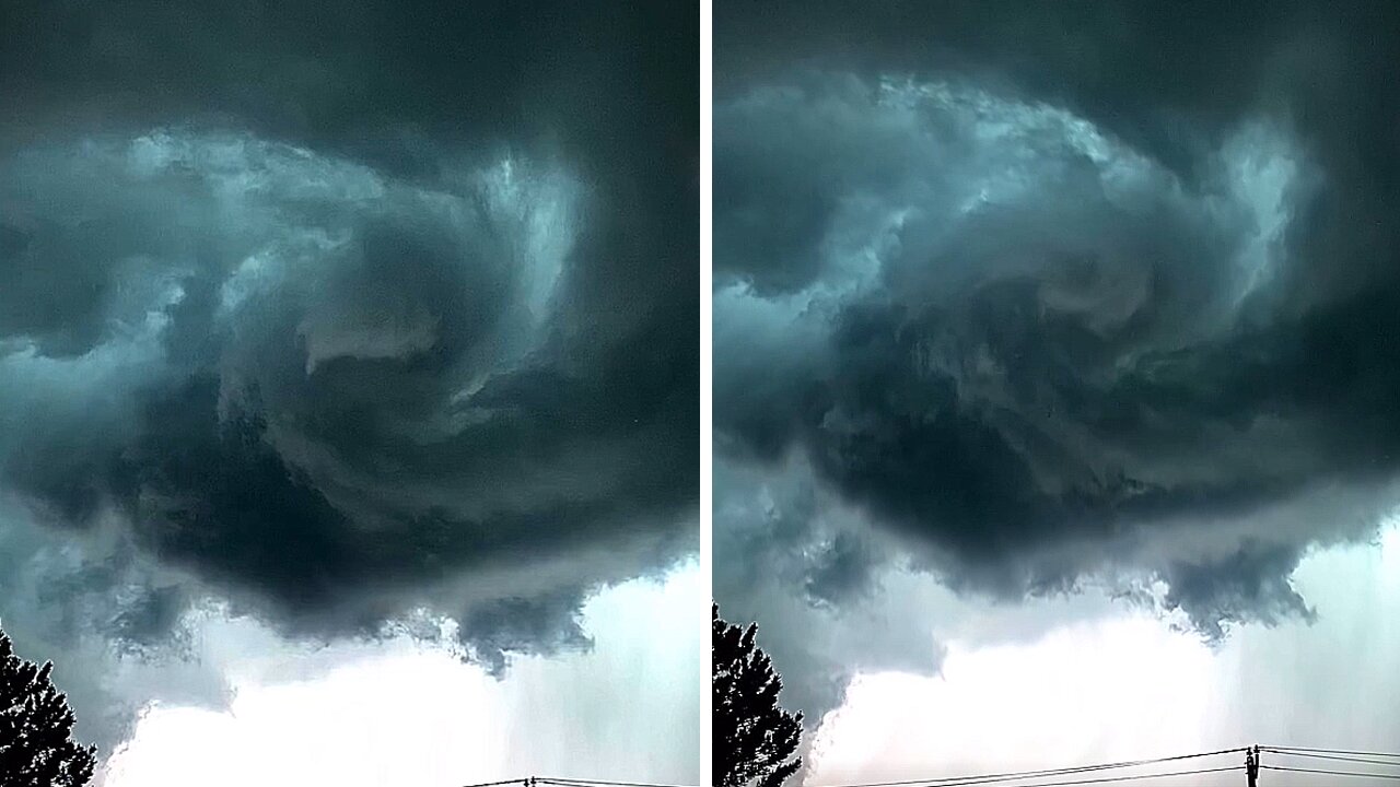 Rare & impressive mammatus clouds form over Colorado