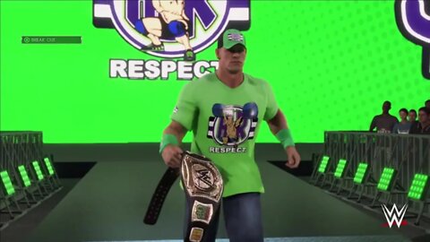 WWE 2K22 John cena Classic WWE championship rotating wwe logo