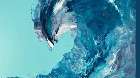 Beautiful Ocean Wave Pour - Dutch Pour, & Swipe Technique Acrylic Pour