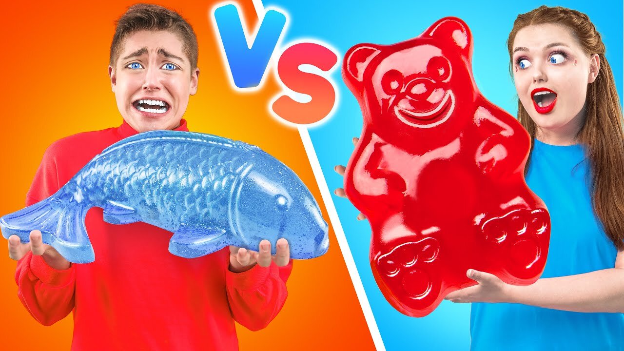 GUMMY FOOD vs REAL FOOD CHALLENGE | Eating Funky &amp; Gross Impossible Foods