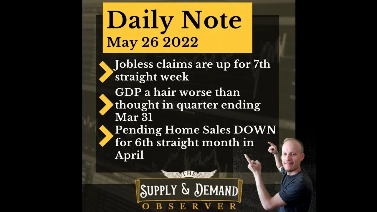 Q1 GDP Revised Down Jobless Claims UP for 7th Week Straight, Pending Home Sales