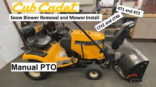 Cub Cadet XT1 Snow blower Removal Mower Deck installation