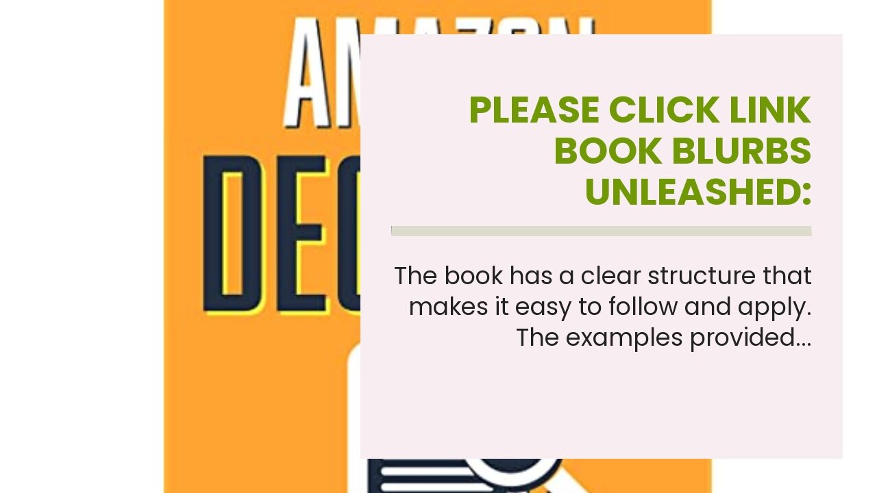 Please click link Book Blurbs Unleashed: Advanced Publishing and Marketing Strategies for Indie...