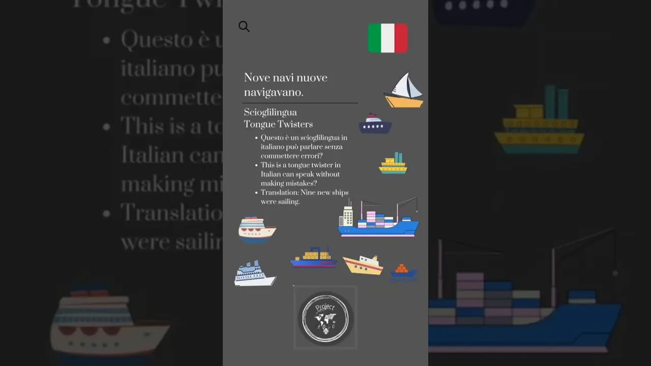 🇮🇹 Tongue Twisters in Italian/scioglilingua-Nove navi nouve navigavano