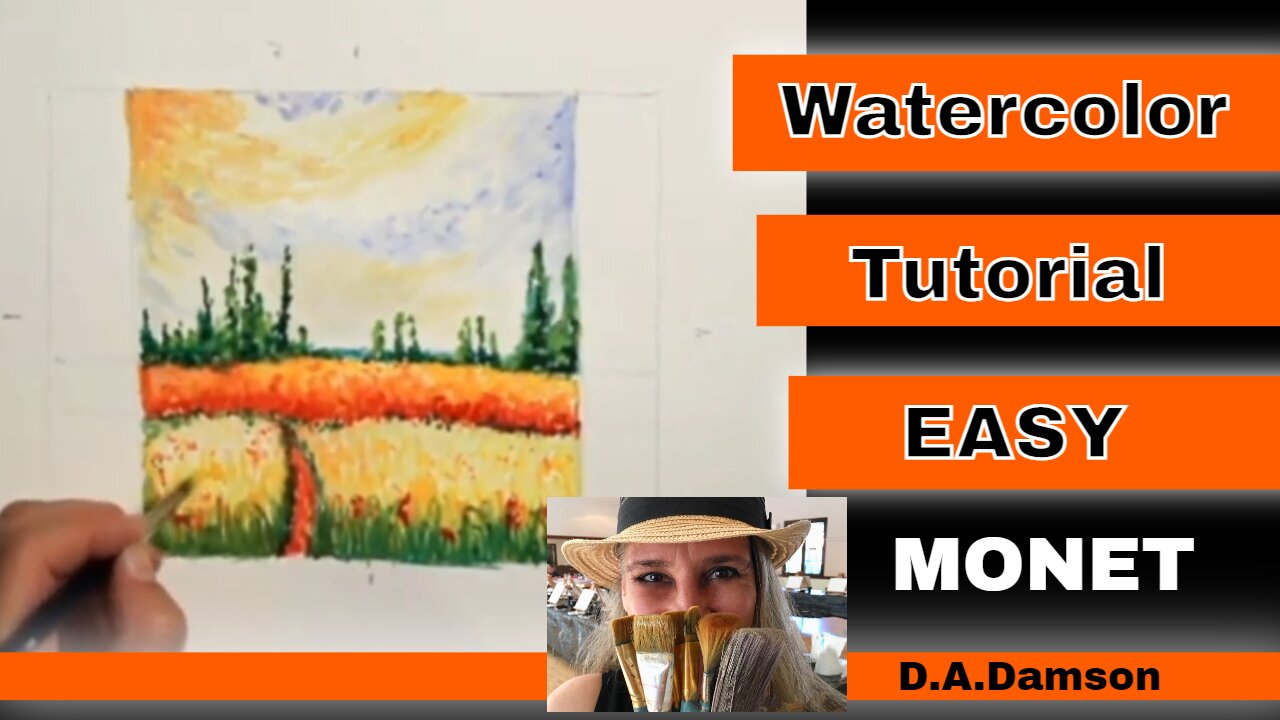 Easy Monet Watercolor tutorial - Step by Step