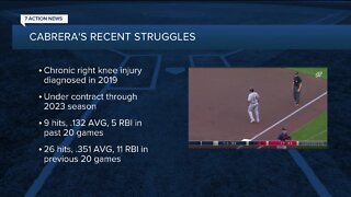 Miguel Cabrera feeling pain in knee, will have more days off in 2022