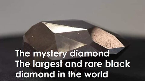 The mystery diamond The largest and rare black diamond in the world