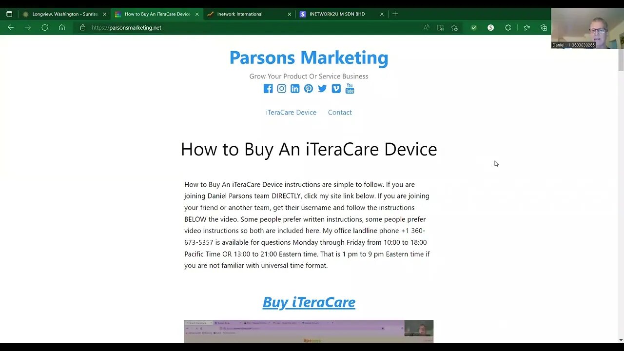 New iNetwork Sign Up Steps For Europeans Buying iTeraCare Devices