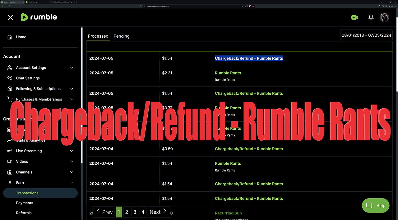 Do Not RUMBLE RANT Me "Chargeback/Refund - Rumble Rants"