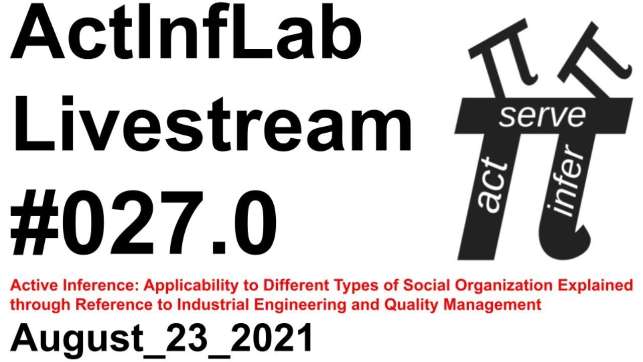 ActInf Livestream #027.0 ~ “Active Inference: Applicability to Different Types of ..."