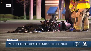 1 hospitalized with 'life-threatening' injuries after crash