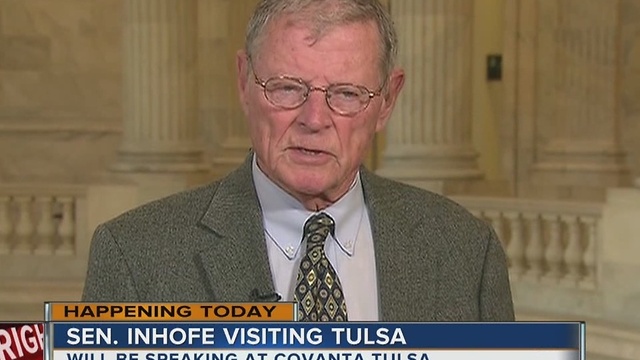 U.S. Senator Jim Inhofe will visit Tulsa today