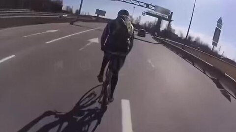 Riding a bike on the highway is Insane