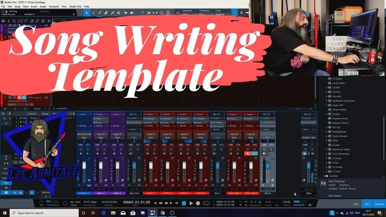 How to Create a Song Writing Template in Studio One or any DAW