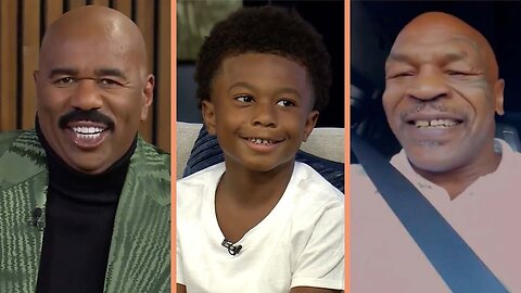 Mike Tyson Surprises 8-Year-Old Boxing Star! II Steve Harvey 😁