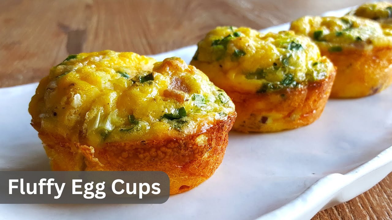 Fluffy Egg Cups | Best Breakfast Egg Muffins Recipe | asmr