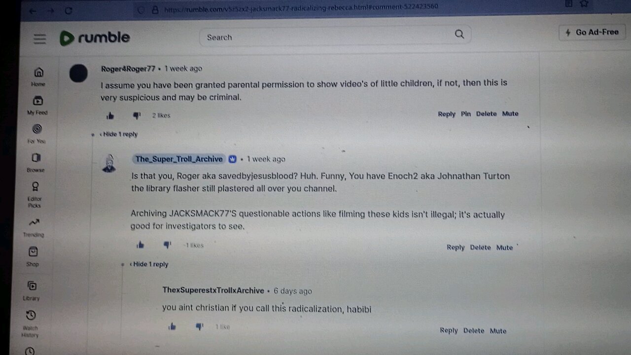 Rob Reed & Roger Bright Endorse Hate Preacher JackSmack77 Preaching to Children