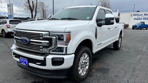 Two 2020 F-350 Platinum walk around side by side