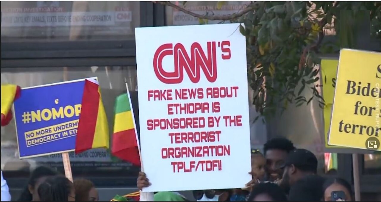 #NOMORE LIES: Pro-Ethiopian govt demonstrators rally against CNN fake news