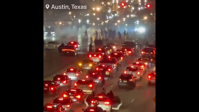 Austin, Texas last night. Democrat run cities are lawless, nutty, filthy failures