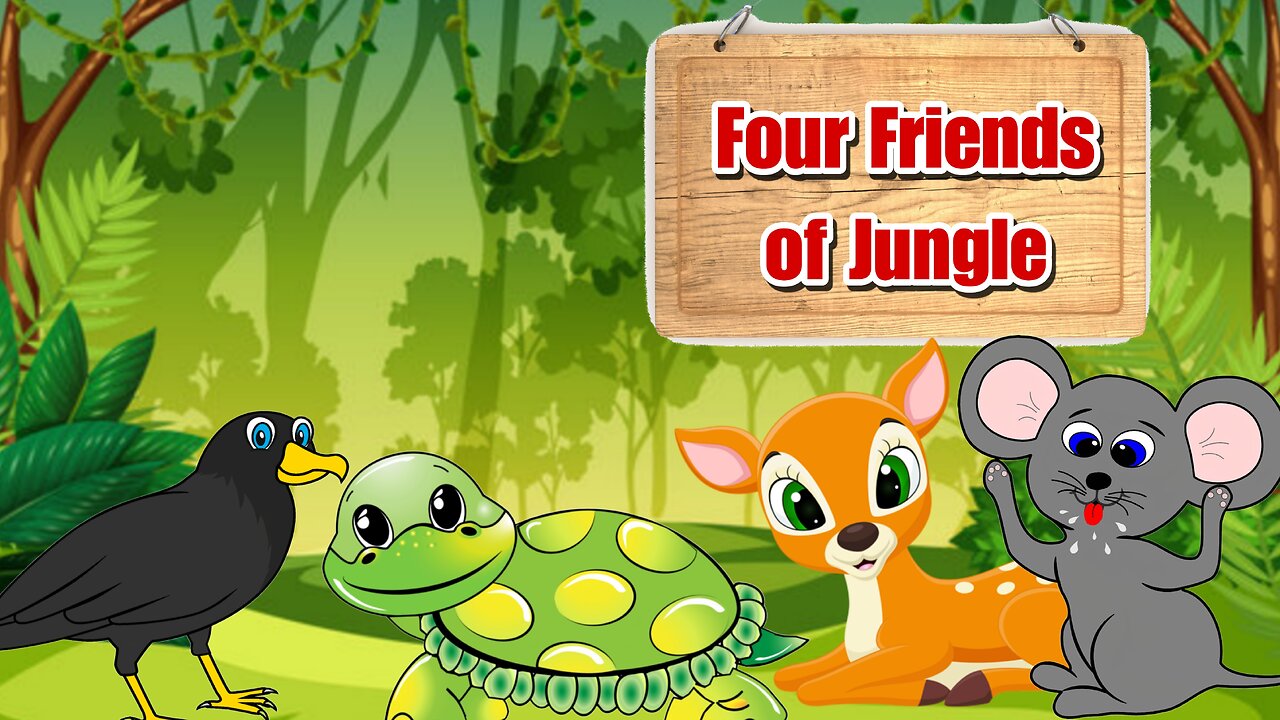 Four Friends of Jungle || English animation Moral story