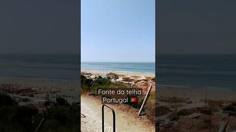 Chegando a Praia fonte da telha em Portugal