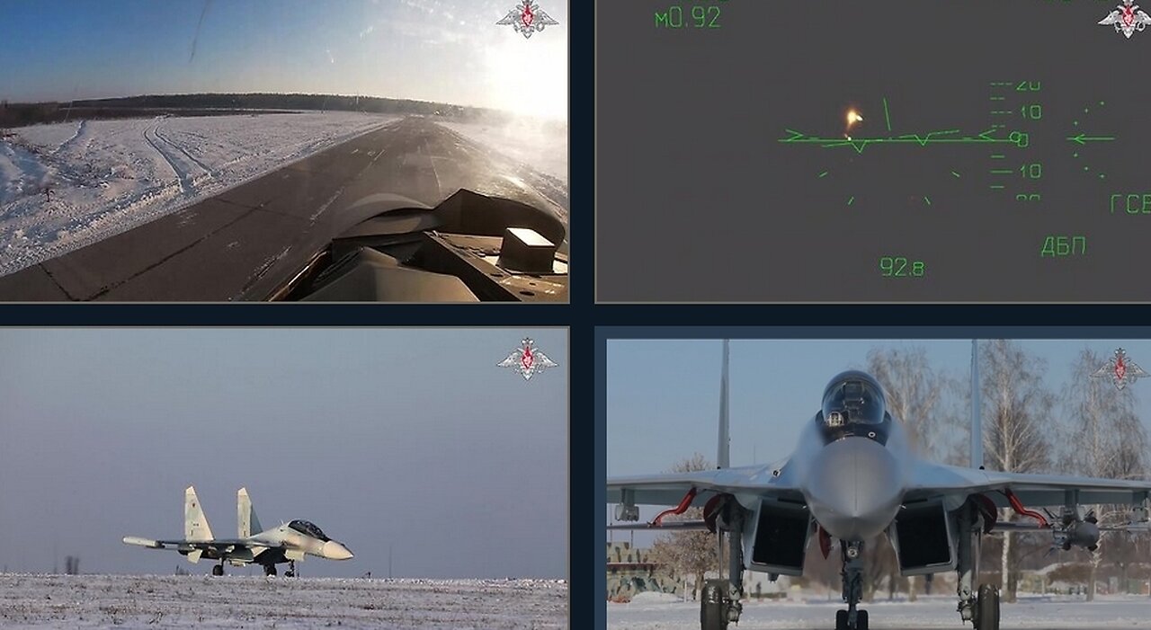 Su-30SM and Su-35S aircraft on combat denazification sorties