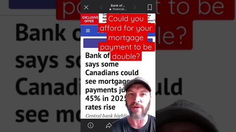 Mortgages payments to double in Canada.