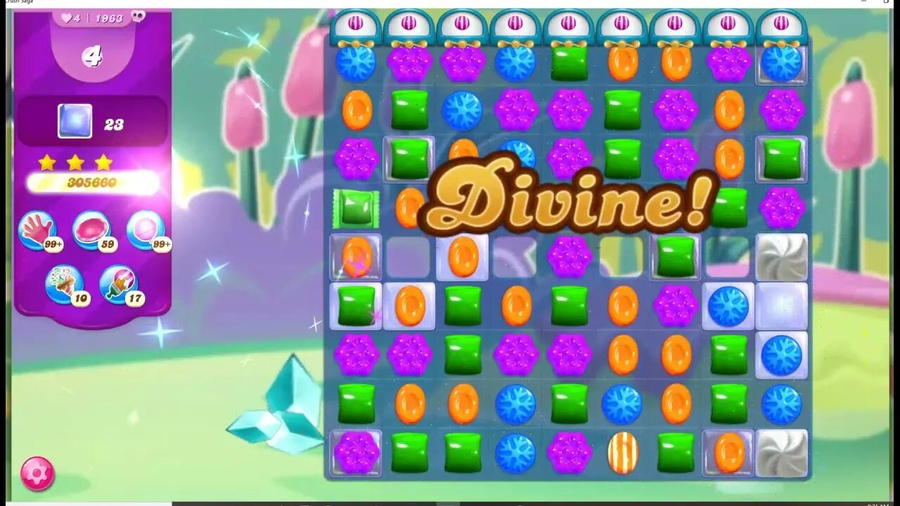 Candy Crush Level 1963 Talkthrough, 17 Moves 0 Boosters